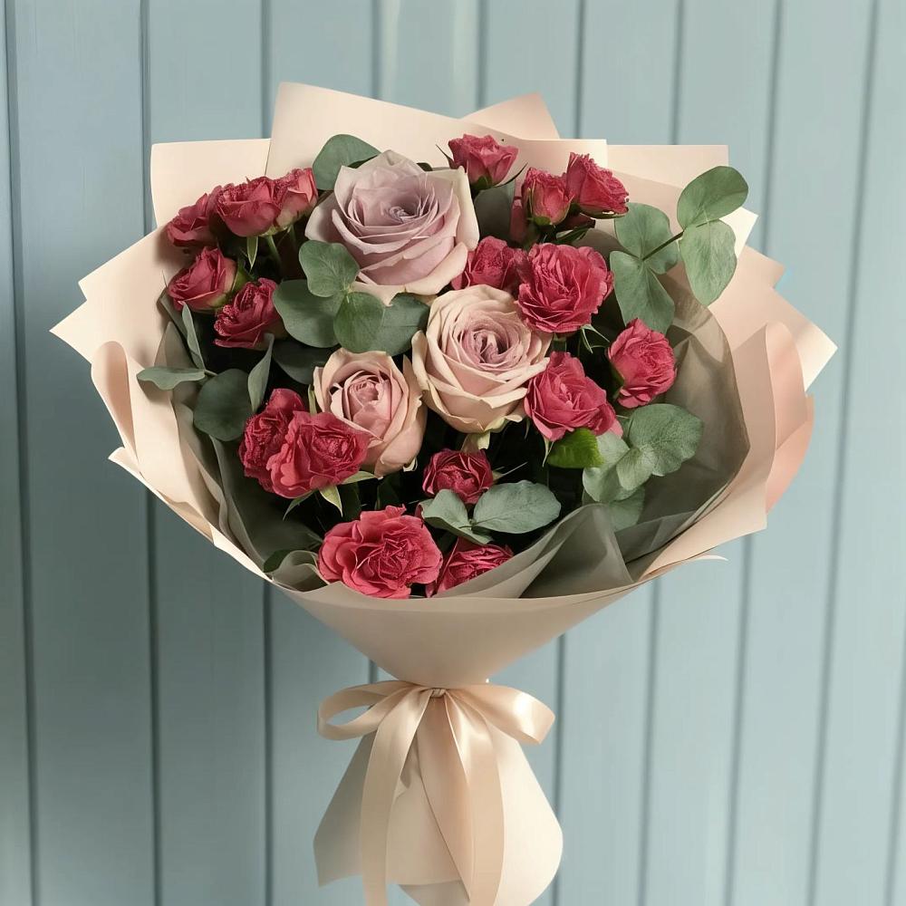 Букет цветов из: Гвоздики и Розы в Персиановском