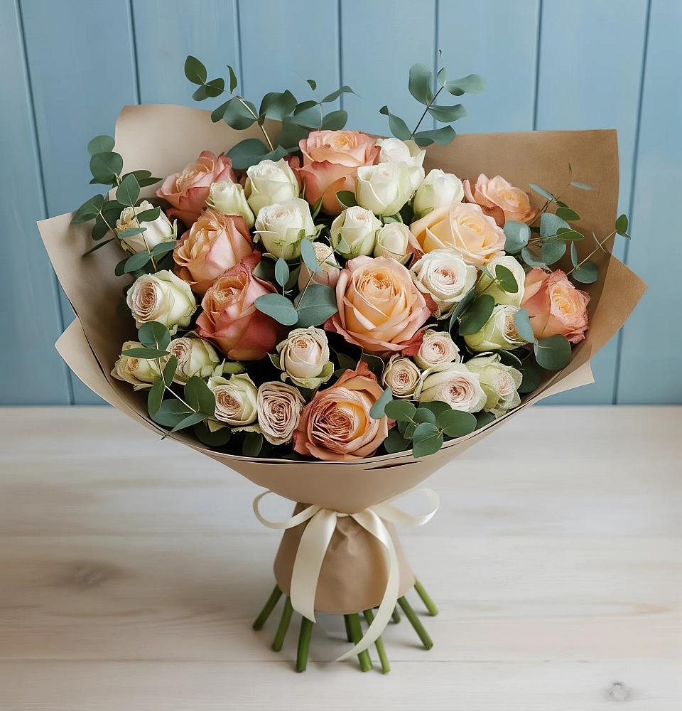 Букет цветов из: Альстромерии и Розы в Персиановском