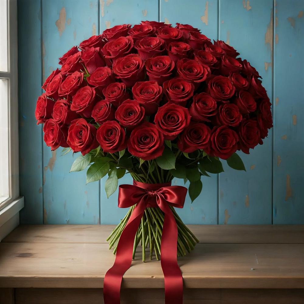 Букет Красные розы Блэк Меджик в Персиановском