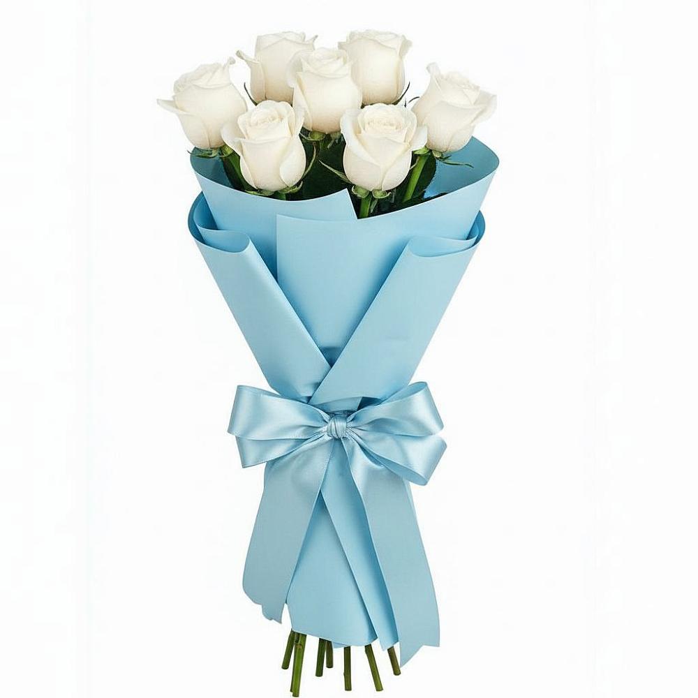 Букет 7 белых роз Проуд в Персиановском