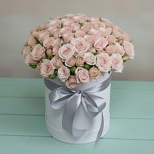 Цветочная композиция из Розы в шляпной коробке в Персиановском