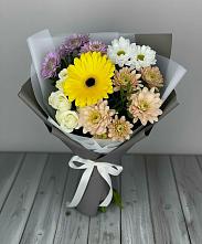 Букет цветов из:  Розы, Герберы и Хризантемы #REPLACE_PRED# Персиановском