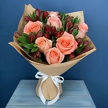 Букет цветов из:  Розы и Альстромерии в Персиановском