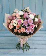 Букет цветов из:  Хризантемы, Розы и Альстромерии #REPLACE_PRED# Персиановском