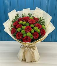 Букет цветов из:  Розы и Хризантемы #REPLACE_PRED# Персиановском