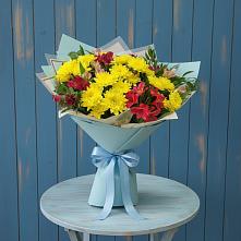 Букет цветов из:  Альстромерии и Хризантемы #REPLACE_PRED# Персиановском