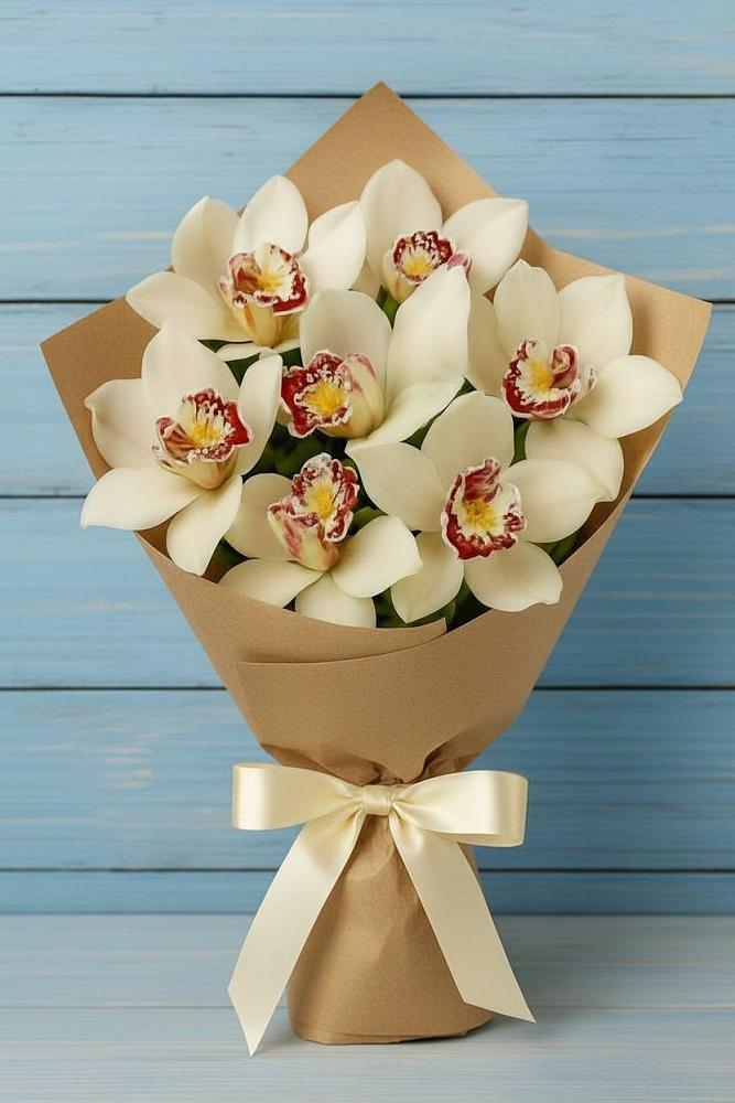 Букет цветов из: Орхидеи и Розы в Персиановском